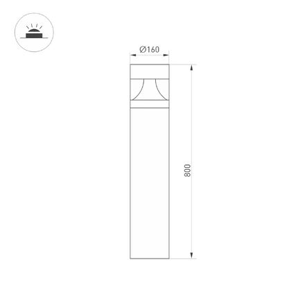 Ландшафтный светильник LGD-LANDMARK-BOLL-H800-20W Warm3500-MIX Arlight 045533