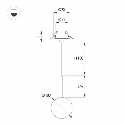 Подвесной светильник SP-BEADS-HANG-BUILT-T-R100-8W Arlight 056420