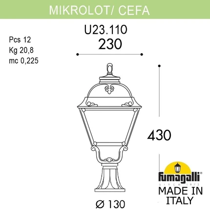 Ландшафтный светильник Fumagalli CEFA U23.110.000.WYE27