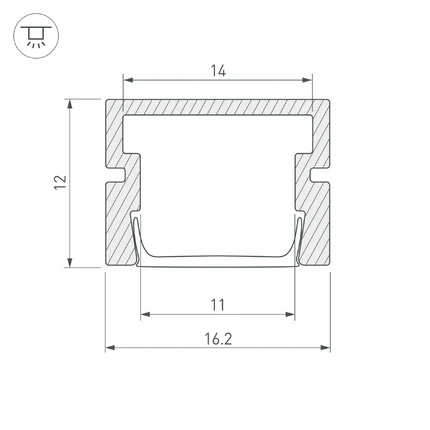 Профиль для лент PDS-SM-3000 ANOD BLACK Arlight 037947