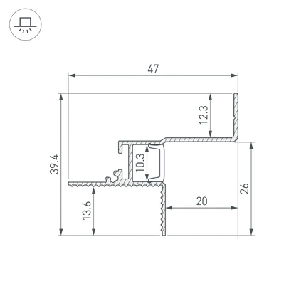Профиль для лент СEIL-S12-SHADOW-20-SIDE-3000 ANOD BLACK Arlight 052226