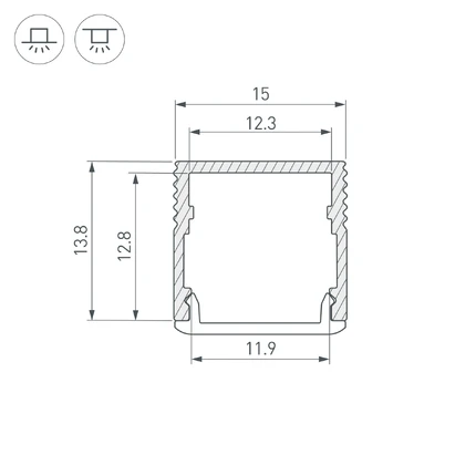 Профиль для лент SL-MINI-15-2000 ANOD Arlight 049019