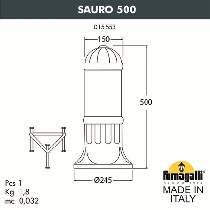 Ландшафтный светильник Fumagalli SAURO D15.553.000.WYF1R