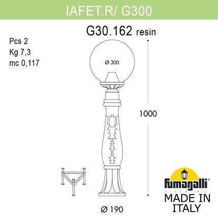 Парковый светильник Fumagalli IAFAET.R/G300 G30.162.000.VZE27