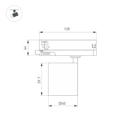 Трековый светильник LGD-DYKE-4TR-R60-8W Arlight 052273