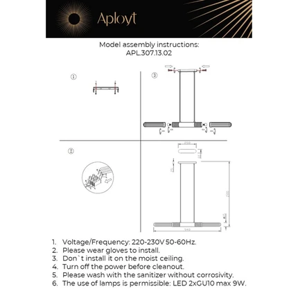 Подвесной светильник Aployt BRYNIA APL.307.13.02