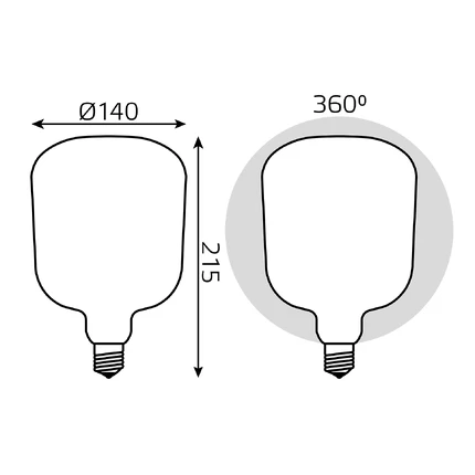 Светодиодная филаментная лампа Gauss G95 9W 890Lm 4100K E27 1015802209