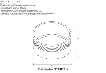 Кольцо внутреннее Crystal Lux BASIC CLT RING 013 GO