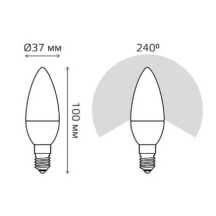 Светодиодная лампа Gauss Свеча 6W 470Lm 6500K E14 33136