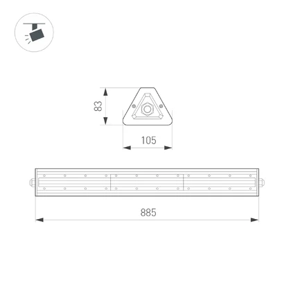Промышленный светильник SP-LAGERN-MOTION-L885-150W Arlight 052016
