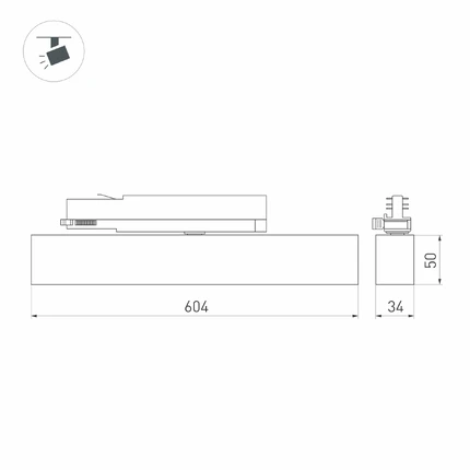 Трековый светильник LGD-FLAT-4TR-S605-25W Arlight 033698(1)