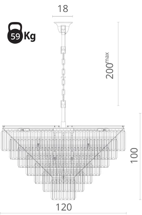 Подвесная люстра Divinare NOVA 3001/01 LM-25