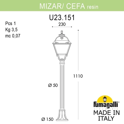 Ландшафтный светильник Fumagalli CEFA U23.151.000.WXE27