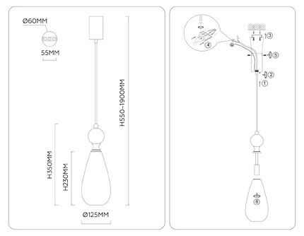 Подвесной светильник Ambrella light CERAMO MODERN LH53289