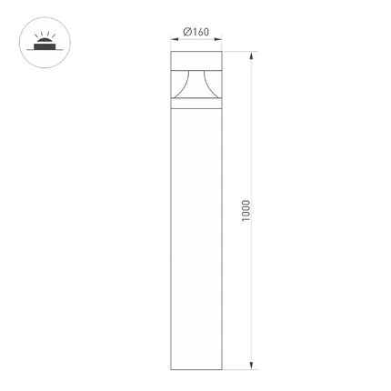 Ландшафтный светильник LGD-LANDMARK-BOLL-H1000-20W Warm3500-MIX Arlight 047691