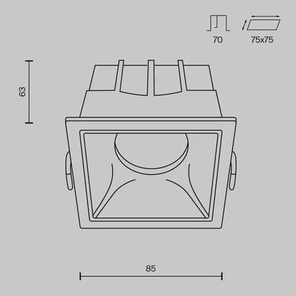 Встраиваемый светильник Maytoni ALFA LED DL043-01-15W3K-D-SQ-WB
