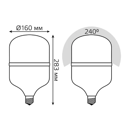 Светодиодная лампа Gauss T160 60W 5400Lm 4000K E27 63226