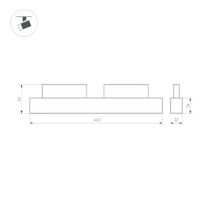 Магнитный трековый светильник MAG-ORIENT-FLAT-L465-16W Arlight 035842(1)