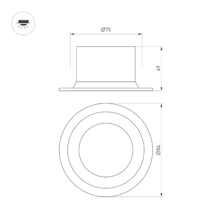 Встраиваемый светильник MS-DROP-BUILT-R84-8W Arlight 041493