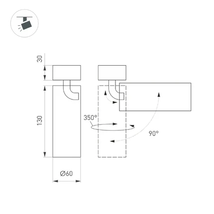 Спот SP-GABI-SURFACE-FLAP-R60-12W Warm3000 Arlight 052348