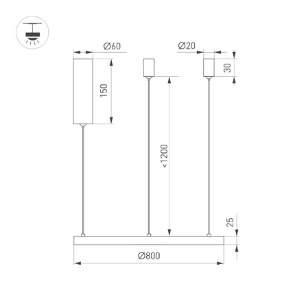 Подвесная люстра SP-CONGO-MULT-1-R800-42W Arlight 046248