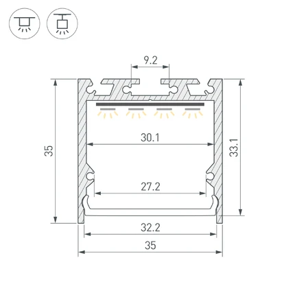 Профиль для лент SL-LINE-3535-2000 BLACK Arlight 062591