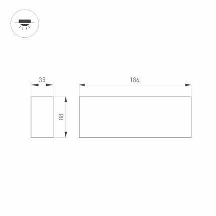 Потолочный светильник SP-ORIENT-SURFACE-TC-S186x35-15W Arlight 031860
