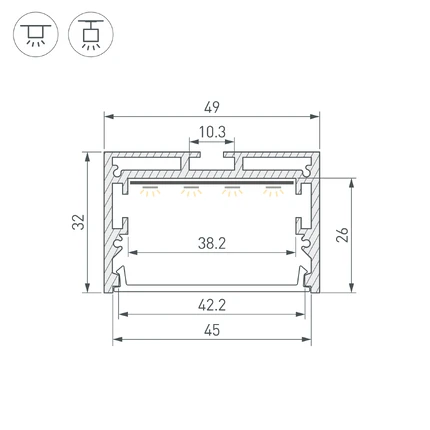 Профиль для лент SL-LINE-4932-3000 BLACK Arlight 061369