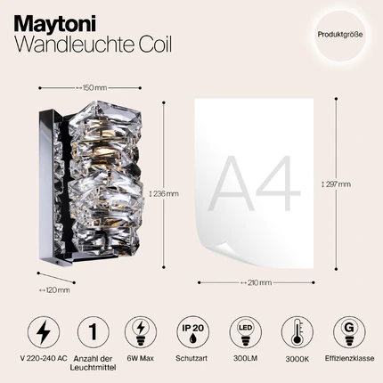 Настенный светильник Maytoni COIL MOD124WL-L6CH3K