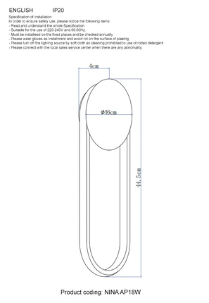 Настенный светильник Crystal Lux NINA AP18W LED BRASS