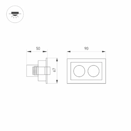 Точечный встраиваемый светильник MS-ORIENT-BUILT-TURN-TC-S67x90-5W Arlight 032232