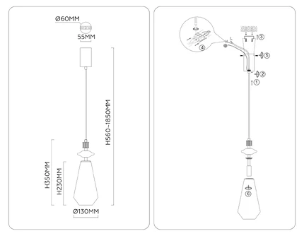 Подвесной светильник Ambrella light CERAMO MODERN LH53301
