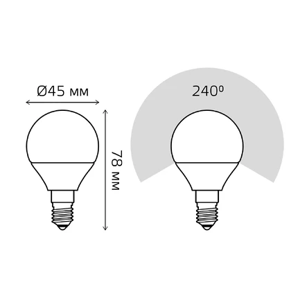 Светодиодная лампа Gauss Шар 10W 750Lm 6500K E14 53130