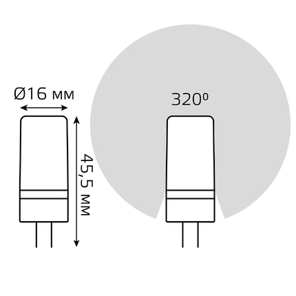 Светодиодная лампа Gauss ELEMENTARY 4W 400Lm 4100K G4 10724