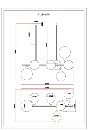 Подвесная люстра Moderli MOLECULE V10842-7P