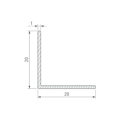 Уголок ARH-W20x20x1-3000 WHITE Arlight 063301
