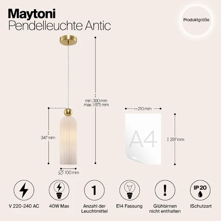 Подвесной светильник Maytoni ANTIC MOD302PL-01W