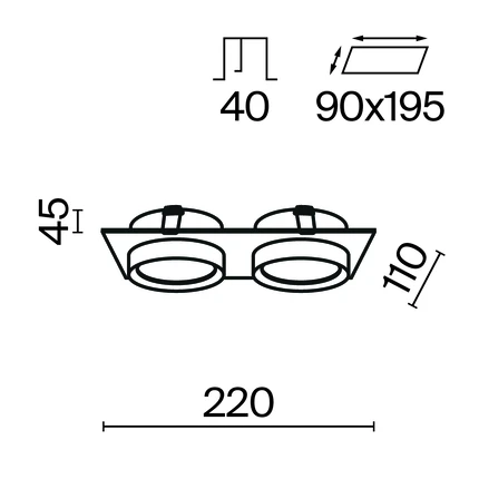 Точечный встраиваемый светильник Maytoni HOOP DL086-02-GX53-SQ-B