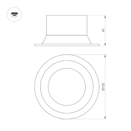 Встраиваемый светильник MS-BREEZE-BUILT-R125-16W Arlight 035614
