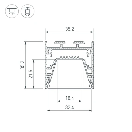 Профиль для лент LINE-3535-TRAY-2000 BLACK Arlight 062192