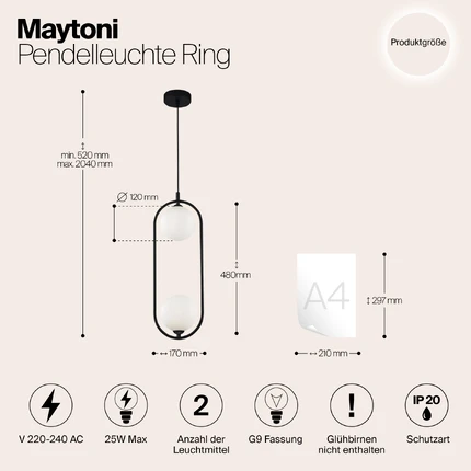 Подвесной светильник Maytoni RING MOD013PL-02B