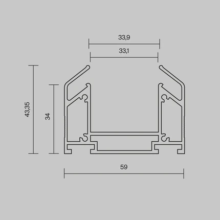 Профиль для шинопровода Maytoni TRINITY TRA005MP-312S(N)