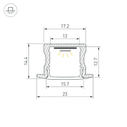 Профиль для лент LINE-2315-F-2000 WHITE Arlight 044265(1)