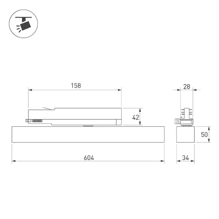 Трековый светильник LGD-FLAT-4TR-S605-25W Arlight 058649