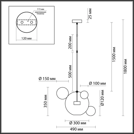 Подвесной светильник Odeon Light BUBBLES 4802/12LA