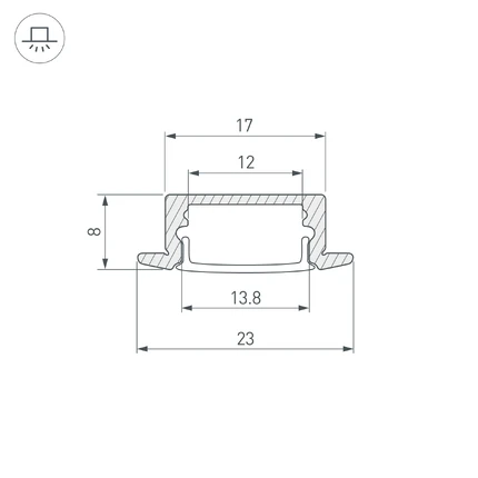 Профиль для лент LINE-2308-F-2000 ANOD OLIVE GREY Arlight 038440