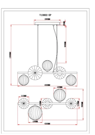 Подвесная люстра Moderli MOLLY V10802-5P
