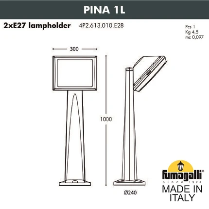 Ландшафтный светильник Fumagalli GUIZEPPE 4P2.613.010.AYF1R