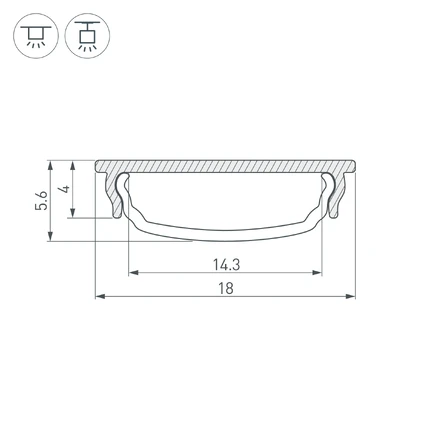 Профиль для лент ARH-BENT-W18-2000 ANOD BLACK Arlight 039588