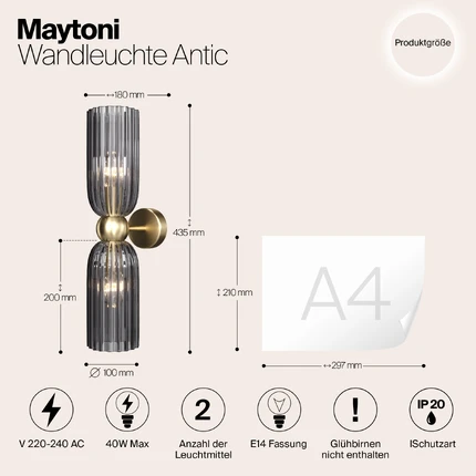 Бра Maytoni ANTIC MOD302WL-02GR